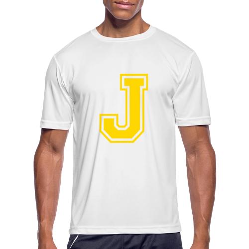 Letter J – Capital Athletic Alphabet Monogram - Men's Moisture Wicking Performance T-Shirt