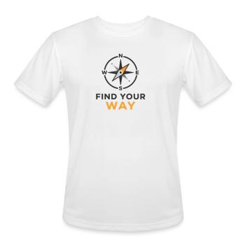 Compass Find Your Way - Men's Moisture Wicking Performance T-Shirt - white - Front - Jackson (183cm)