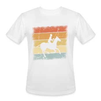 Polo Equestrian Retro Design - Men's Moisture Wicking Performance T-Shirt - white - Front - Jackson (183cm)