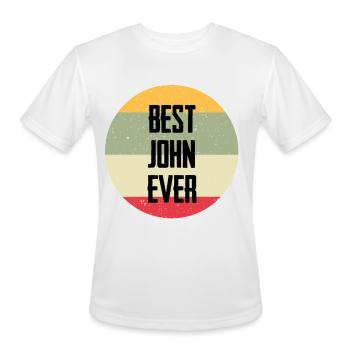 Best John Ever - Men's Moisture Wicking Performance T-Shirt - white - Front - Jackson (183cm)