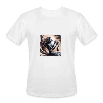 Sri Krishna playing flute - Men's Moisture Wicking Performance T-Shirt - white - Front - Jackson (183cm)