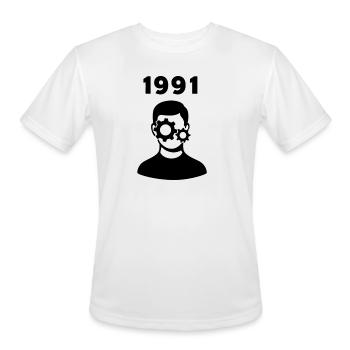 Retro Mechanical Mind 1991 – Vintage Tech Vibes - Men's Moisture Wicking Performance T-Shirt - white - Front - Jackson (183cm)