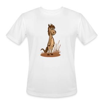 horse standing disgust and bord - Men's Moisture Wicking Performance T-Shirt - white - Front - Jackson (183cm)