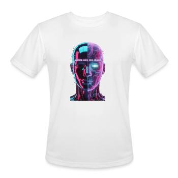 Neon Split Face: Machine Soul - Men's Moisture Wicking Performance T-Shirt - white - Front - Jackson (183cm)
