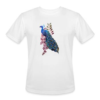 Peacock Paradise - Men's Moisture Wicking Performance T-Shirt - white - Front - Jackson (183cm)