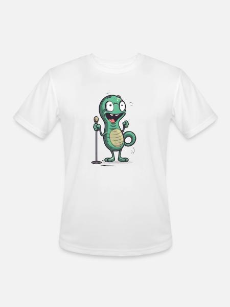 Jokester Lizard Live - Men's Moisture Wicking Performance T-Shirt - white