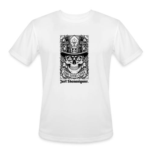 Salty Shamrock Skull T-Shirt - Men's Moisture Wicking Performance T-Shirt