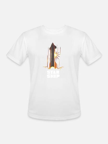 Star Ship Mars - Dark - Men's Moisture Wicking Performance T-Shirt - white