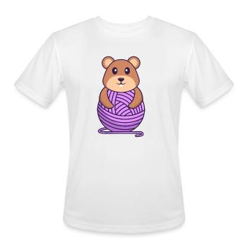 Cute Squirrel Playing With Wool Yarn - Men's Moisture Wicking Performance T-Shirt - white - Front - Jackson (183cm)