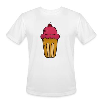 Pink Ice Cream Pop Art Cone - Men's Moisture Wicking Performance T-Shirt - white - Front - Jackson (183cm)
