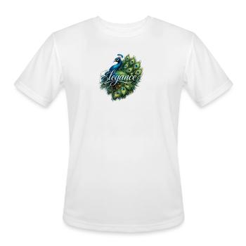 Elegance Peacock  - Men's Moisture Wicking Performance T-Shirt - white - Front - Jackson (183cm)