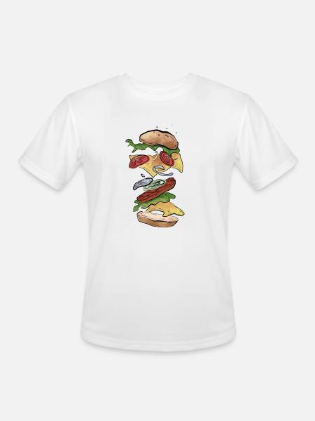 Burger - Men's Moisture Wicking Performance T-Shirt - white