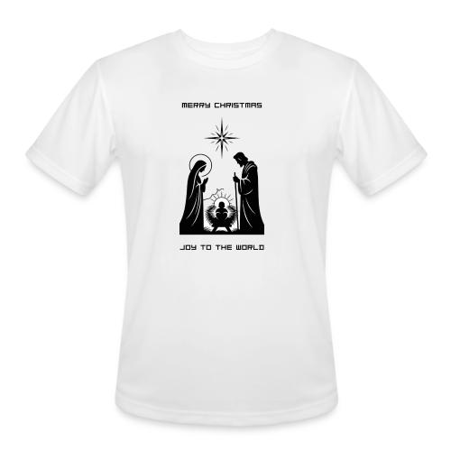 Joy to the World T-Shirt | Minimalist Nativity - Men's Moisture Wicking Performance T-Shirt