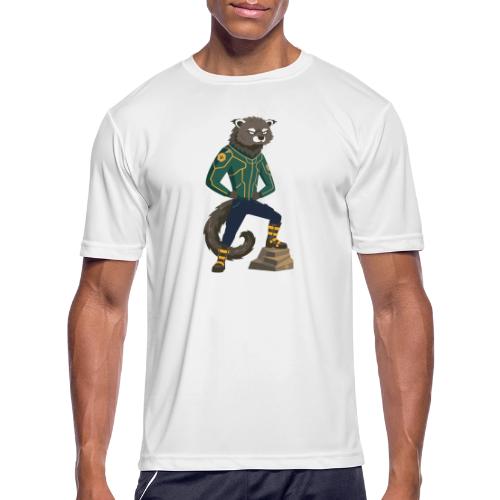 Raccoon Ranger in Neon Armor - Men's Moisture Wicking Performance T-Shirt