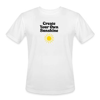 Vivid Sunburst Emblem Design - Men's Moisture Wicking Performance T-Shirt - white - Front - Jackson (183cm)