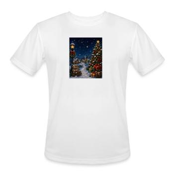 Snowlit Christmas Village - Men's Moisture Wicking Performance T-Shirt - white - Front - Jackson (183cm)
