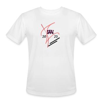 "Hi 2025 | Sleek Red Gradient Tee"T-shirt - Men's Moisture Wicking Performance T-Shirt - white - Front - Jackson (183cm)