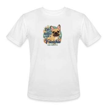 Life is Better with a Frenchie - Men's Moisture Wicking Performance T-Shirt - white - Front - Jackson (183cm)