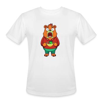 Disgusted Bear with Food in Mouth - Men's Moisture Wicking Performance T-Shirt - white - Front - Jackson (183cm)
