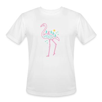 Flamingo Paradise - Men's Moisture Wicking Performance T-Shirt - white - Front - Jackson (183cm)