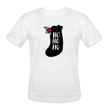 HOHOHO gift sock silhouette christmas - Men's Moisture Wicking Performance T-Shirt - white - Front - Jackson (183cm)