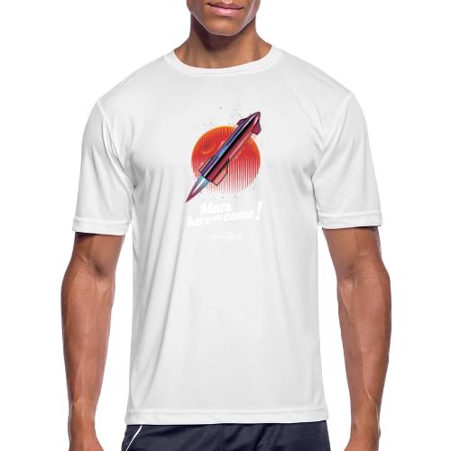 Mars Here We Come - Dark - With Logo - Men's Moisture Wicking Performance T-Shirt