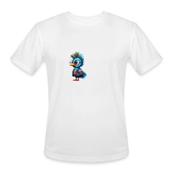Cute Peacock Cartoon - Men's Moisture Wicking Performance T-Shirt - white - Front - Jackson (183cm)