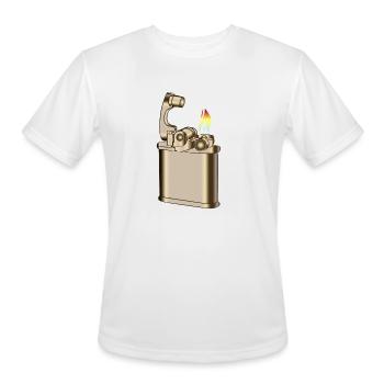 Vintage gasoline cigarette lighter - Men's Moisture Wicking Performance T-Shirt - white - Front - Jackson (183cm)