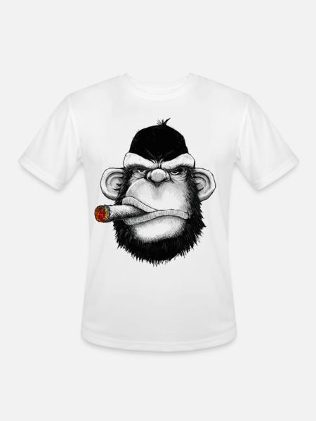 Gorilla Smoking - Men's Moisture Wicking Performance T-Shirt - white
