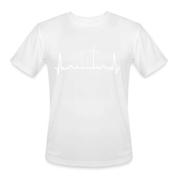 Wind energy heartbeat renewable energy gift - Men's Moisture Wicking Performance T-Shirt - white - Front - Jackson (183cm)