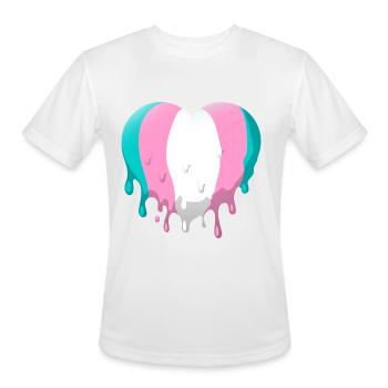 Trans Heart - Men's Moisture Wicking Performance T-Shirt - white - Front - Jackson (183cm)