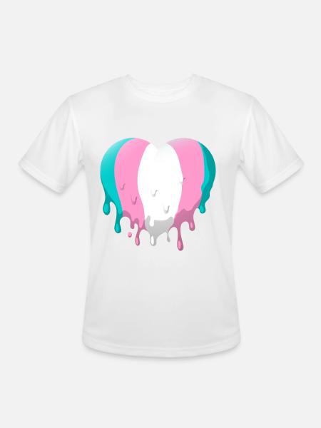 Trans Heart - Men's Moisture Wicking Performance T-Shirt - white