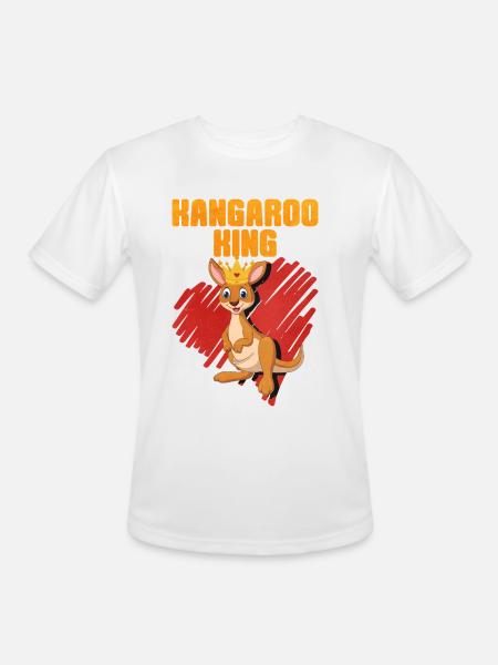 Kangaroo King - Men's Moisture Wicking Performance T-Shirt - white