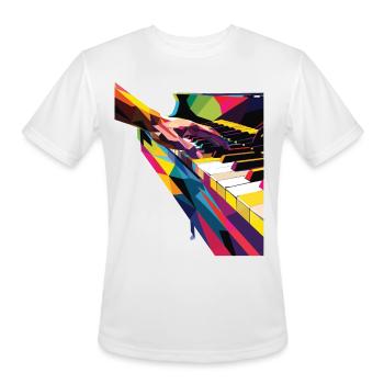 Piano - Men's Moisture Wicking Performance T-Shirt - white - Front - Jackson (183cm)