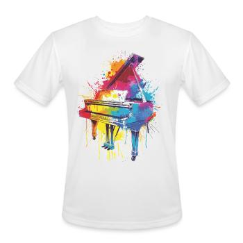 Piano - Men's Moisture Wicking Performance T-Shirt - white - Front - Jackson (183cm)