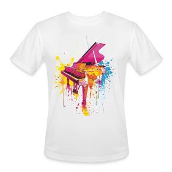 Piano - Men's Moisture Wicking Performance T-Shirt - white - Front - Jackson (183cm)