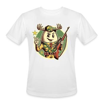 Camo Egg Hunter Parody with Antlers - Men's Moisture Wicking Performance T-Shirt - white - Front - Jackson (183cm)