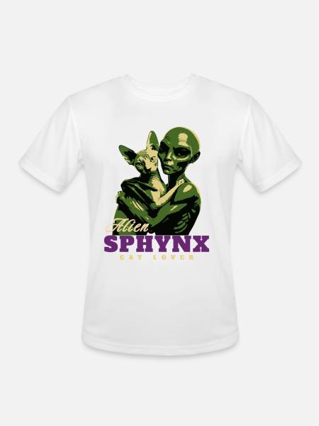 Alien Sphynx Cat - Men's Moisture Wicking Performance T-Shirt - white