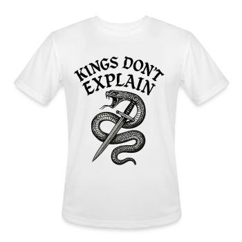 Kings Dont Explain Snake - Men's Moisture Wicking Performance T-Shirt - white - Front - Jackson (183cm)