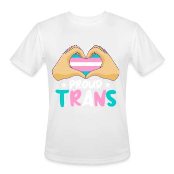 Proud Trans - Men's Moisture Wicking Performance T-Shirt - white - Front - Jackson (183cm)