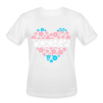 Trans Heart - Men's Moisture Wicking Performance T-Shirt - white - Front - Jackson (183cm)