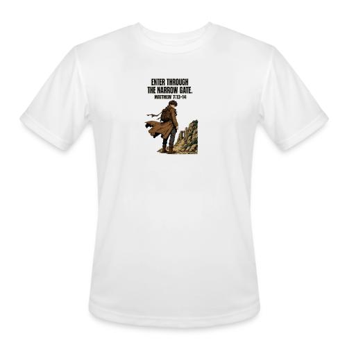 Enter Through the Narrow Gate | Matthew 7:13-14 - Men's Moisture Wicking Performance T-Shirt