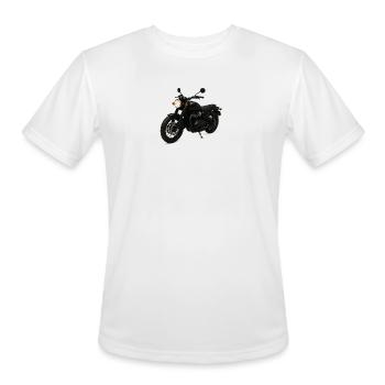 Sleek Black Cruiser Motorcycle Illustration - Men's Moisture Wicking Performance T-Shirt - white - Front - Jackson (183cm)