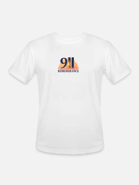 911 Remembrance Candle Skyline Design - Men's Moisture Wicking Performance T-Shirt - white