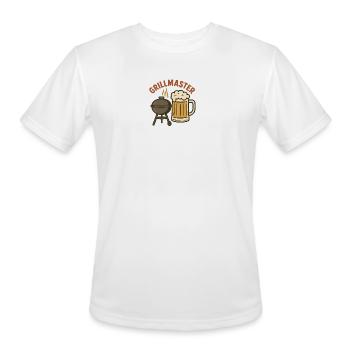 Grillmaster BBQ Grill and Beer Mug Illustration - Men's Moisture Wicking Performance T-Shirt - white - Front - Jackson (183cm)