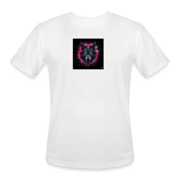 Neon Mech Wolf Splatter - Men's Moisture Wicking Performance T-Shirt - white - Front - Jackson (183cm)