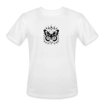 Dark Skull Butterfly Burst - Men's Moisture Wicking Performance T-Shirt - white - Front - Jackson (183cm)