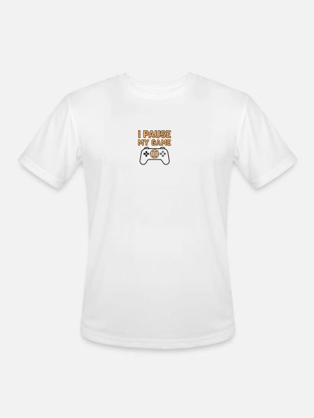 I Pause My Game - Men's Moisture Wicking Performance T-Shirt - white