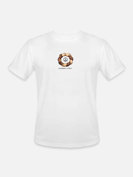 Humanity First Unity Circle - Men's Moisture Wicking Performance T-Shirt - white