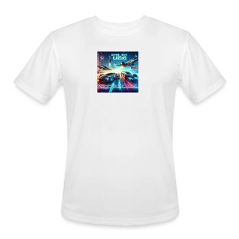 Neon Futuristic Racing Grid - Men's Moisture Wicking Performance T-Shirt - white - Front - Jackson (183cm)